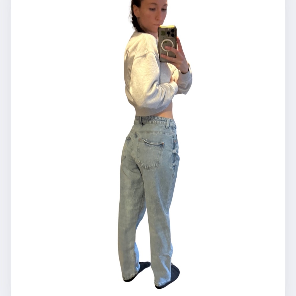 Zara Blue Boyfriend Jeans Relaxed Fit